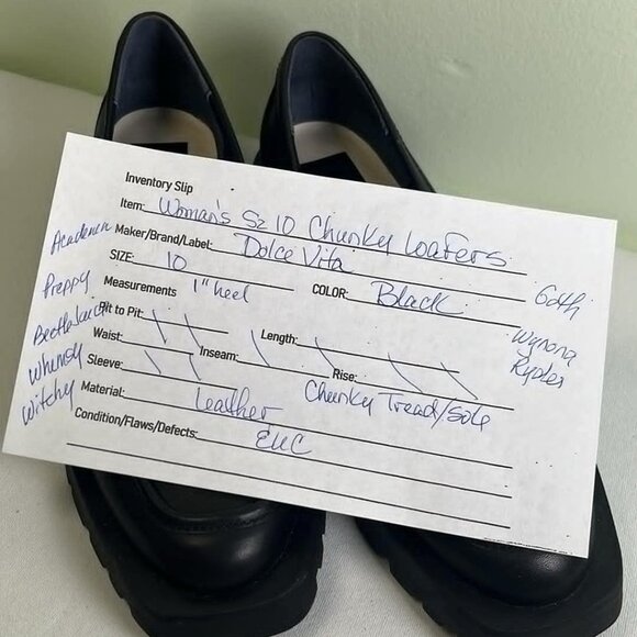Woman's SZ 10 Chunky Black Loafers by Dolce Vita Academia Witchy Preppy Cosplay - Picture 2 of 9